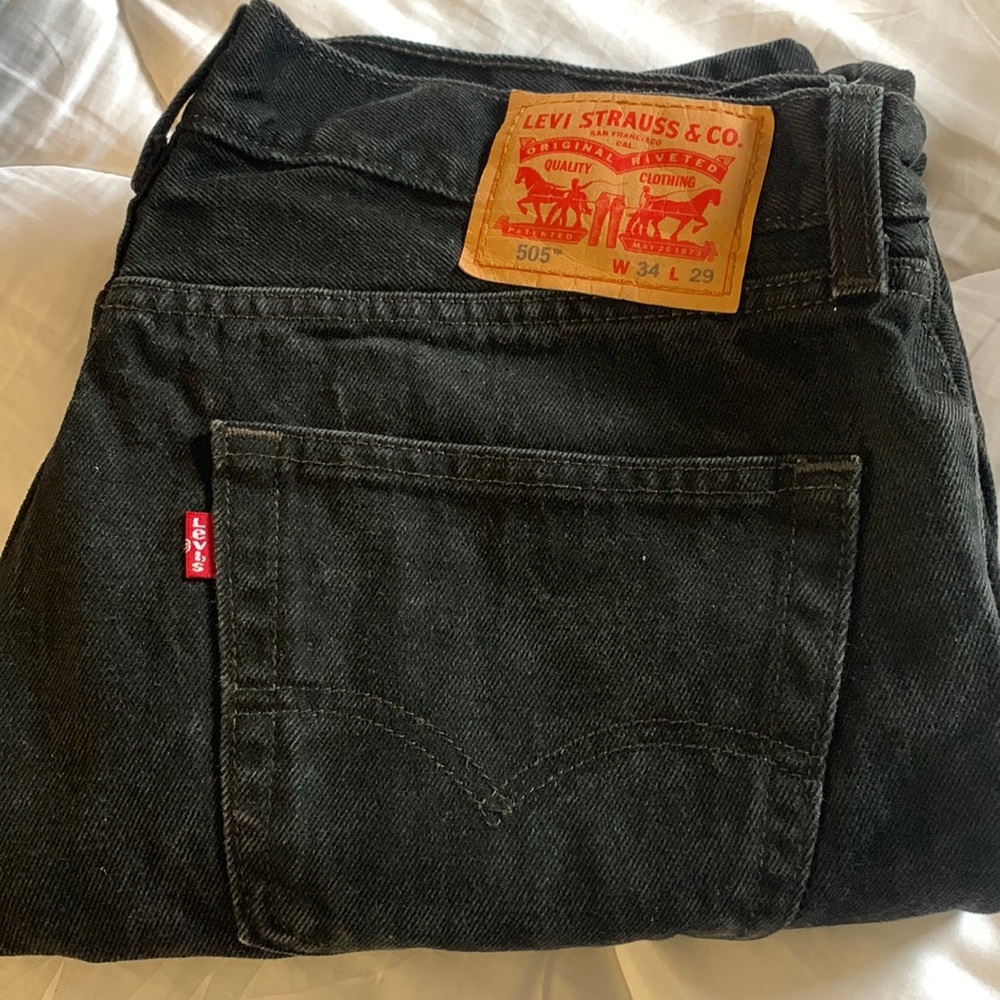 EUC think I used them once Like new Levis 505 regular fit black jeans 34x29
